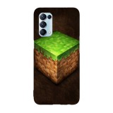 Husa compatibila cu Oppo Find X5 Pro, Viceversa, model Minecraft Base Block, Silicon, TPU, Transparent, Carcasa