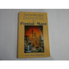 Semnificatia Duminicilor din POSTUL MARE / PREDICI vol.II - B. Raduleanu - Bucuresti ed. Bonifaciu, 2005