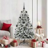 VidaXL Brad de Crăciun artificial Verde și alb 150 cm PVC și Metal 3395740