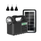 Kit Solar Portabil Bluetooth GD-8017 MK, USB, 8000mAh, 3 Becuri LED, MP3, Radio FM, Incarcare Solara