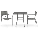 Cumpara ieftin Set mobilier de gradina, gri, 3 piese, antracit, poli ratan