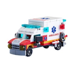 Set de Constructie Masina de Ambulanta 6in1, Flippy, 24x17cm, Multiple Variante de Asamblare, 122 de Piese, Multicolor foto