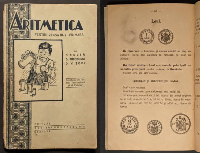 Rar c. 1927 Vechi Manual Scolar de ARITMETICA clasa a III-a primara ilustrat MATEMATICA 90 pag Editura Scrisul Romanesc Scoala Exercitii si Probleme foto
