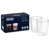 Set pahare De&amp;#039;Longhi DLSC318, 2 piese, 0.4l, sticla transparent, Delonghi