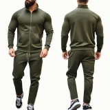 Trening de barbati MBrands din material subtire cu fermoar, verde M