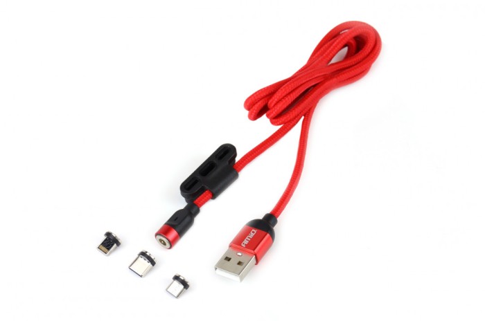 Cablu incarcare telefon, cu magnet Lightning/ USB C/ micro USB, 1m, AMiO AutoDrive ProParts