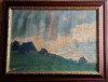 Ion MARINESCU-V&Acirc;LSAN (1866-1935)&ndash;Peisaj cu case, pictură pe p&acirc;nză, Peisaje, Ulei, Realism