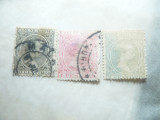 3 Timbre Spania 1889 Alfons XIII copil .2 val. stamp. si una nestamp. fara guma