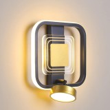 Cumpara ieftin Aplica LED 28W, 1500lm, 20x20cm, patrata, negru cu auriu, lumina rece/calda/neutra