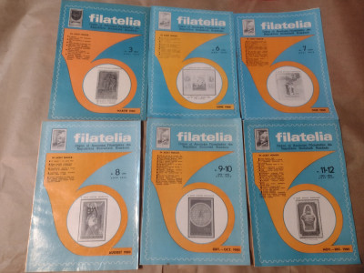 FILATELIA - REVISTA FILATELISTILOR DIN R.S.R., Anul 1980, Nr.3,6,7,8,9-10,11-12. foto