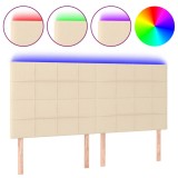 Cumpara ieftin Tablie de pat cu LED, crem, 180x5x118/128 cm, textil