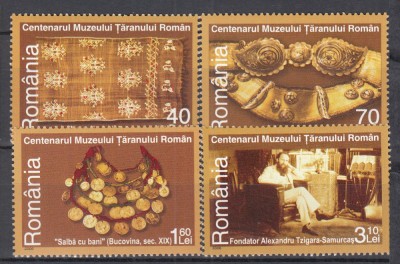 ROMANIA 2006 LP 1742 CENTENARUL MUZEULUI TARANULUI ROMAN SERIE MNH foto