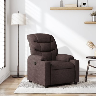vidaXL Fotoliu rabatabil, maro &amp;icirc;nchis, material textil 374152 foto