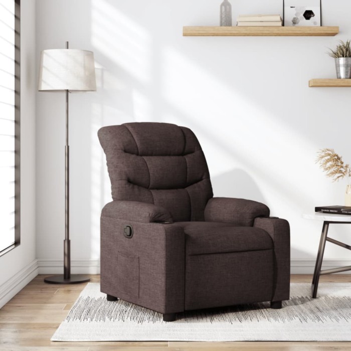 vidaXL Fotoliu rabatabil, maro &icirc;nchis, material textil 374152