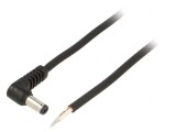 Cablu Alimentare DC 5,5/2,1 Unghi Negru 1,5m
