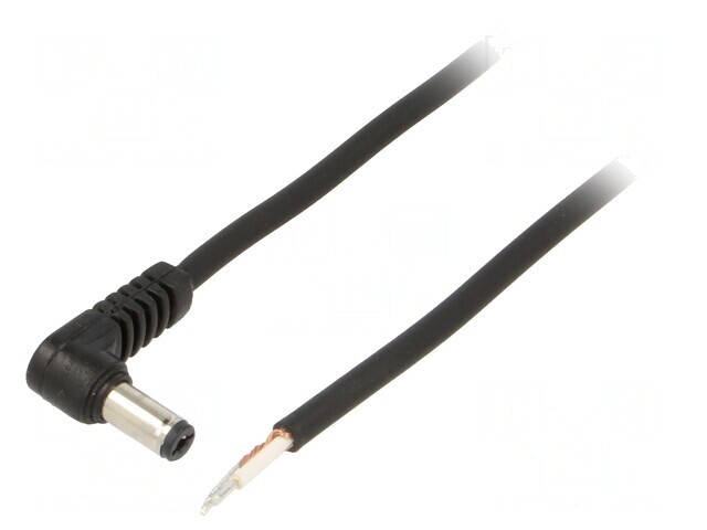 Cablu Alimentare DC 5,5/2,1 Unghi Negru 1,5m