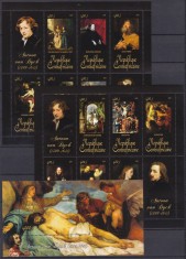 DB1 Africa Centrala Pictura Antoon van Dyck 2 x MS + SS MNH