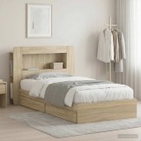 Cumpara ieftin Cadru de pat cu depozitare cu sertar Stejar Sonoma 90 x 190 cm