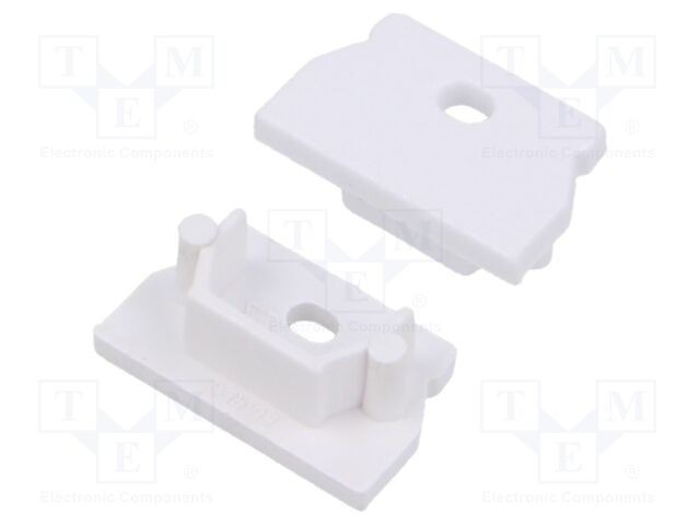 Obturator alb pentru LED profile TOPMET 20 bucăți GEN2 cu orificiu