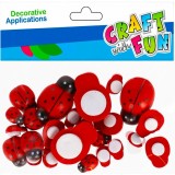 Buburuze din lemn pentru activitati crafts,diferite dimensiuni,24 de bucati set