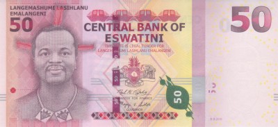 Bancnota Eswatini ( fosta Swaziland ) 50 Emalangeni 2018 (2021) - PNew UNC ( vezi descriere ) foto