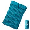 Saltea Camping Autogonflabilă 2 Persoane vidaXL Albastră, 195x130x8.5cm, cu Pompă și Perne Integrate, Nailon 40D, Portabilă