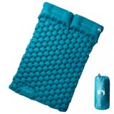 vidaXL Saltea de camping auto-gonflabilă cu perne, 2 persoane albastru
