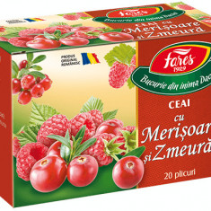 Ceai cu merisoare si zmeura Aromfruct, 20 plicuri, Fares