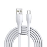 Cablu de date, USB A - USB tip C, lungime 1m, 3A, alb