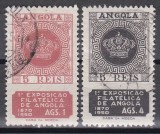 Angola 1950 - Expoziție filatelică și cea de-a 80-a aniversare a primului timbru angolez, Serie scurta, Stampilat, Nestampilat