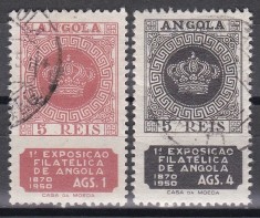 Angola 1950 - Expoziție filatelică și cea de-a 80-a aniversare a primului timbru angolez, Serie scurta, Stampilat