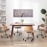 Set tablouri din p&acirc;nză, copac &icirc;nflorit, multicolor, 150 x 60 cm