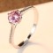 Inel romantic de logodna din argint cu zirconiu roz cod ARG305A