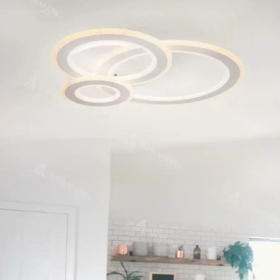 Lustra LED KYLIE 77W, 3 Cercuri, lumina Rece/Calda/Neutra, Alb ModernLight Concept foto
