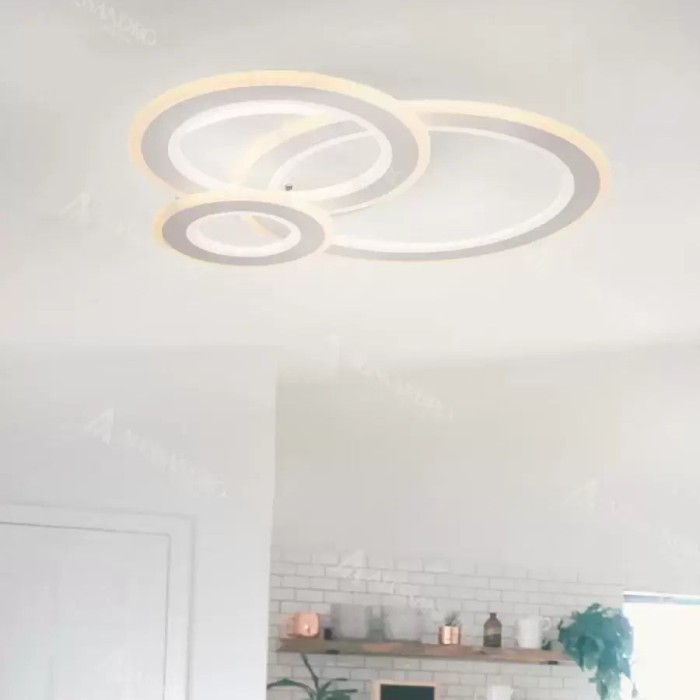 Lustra LED KYLIE 77W, 3 Cercuri, lumina Rece/Calda/Neutra, Alb ModernLight Concept