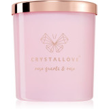 Crystallove Crystalized Scented Candle Rose Quartz &amp; Rose lum&acirc;nare parfumată 220 g