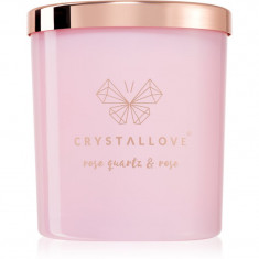 Crystallove Crystalized Scented Candle Rose Quartz & Rose lumânare parfumată 220 g