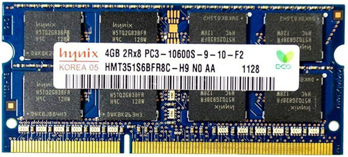 Memorii Laptop Hynix 4GB DDR3 PC3-10600S 1333Mhz HMT351S6BFR8C CL9