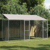 Cușcă pentru c&acirc;ine Argintiu 400 x 200 x 256 cm Oțel Galvanizat, vidaXL