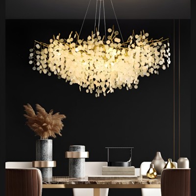 Candelabru Cristal WALTZ Serenade, 9xG9, Auriu, 80cm, Inaltime Reglabila ModernLight Concept foto