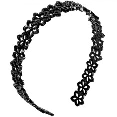 Bentiță Păr Dama, Model Dantelă, Culoare Negru, Lățime 4cm