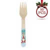 Furculițe Lemn Gnome, 16cm, Set 10 Bucăți, Bleu, Oem