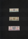 China set 3 cupoane alimentare 0.2+1+20 1982-83