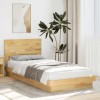 VidaXL Cadru de pat cu tăblie fără saltea 80x200 cm lemn masiv stejar