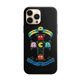 Husa compatibila cu Apple iPhone 12 Pro Max model Pacman N Ghosts,Silicon, Tpu, Viceversa, Transparent, Carcasa