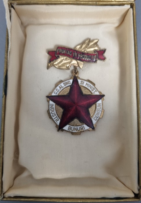INSIGNA FRUNTAS IN PRODUCTIE CC AL SIND SI MINIST INDUSTR BUNURI CONSUM