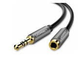 CABLU audio Ugreen, &quot;AV118&quot; stereo 3.5 mm jack (T) la 3.5 mm jack (M),conectori auriti, braided , 1m, negru &quot;40673&quot; (timbru verde 0.18 lei) - 69573038