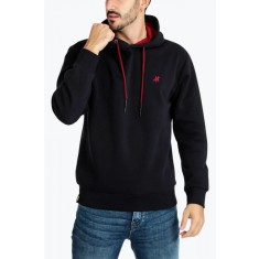 Hanorac barbati cu maneca lunga si imprimeu cu logo bleumarin, 2XL