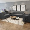 VidaXL Set canapele, 3 piese, gri &icirc;nchis, material textil