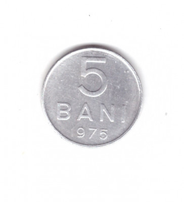 Moneda 5 bani 1975, stare foarte buna, curata foto
